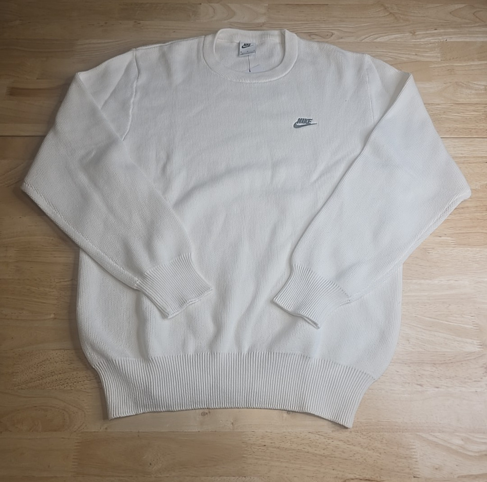 Nike Club Knit Crewneck Sweatshirt FQ2912-133 Sail White Men’s Size S NWT